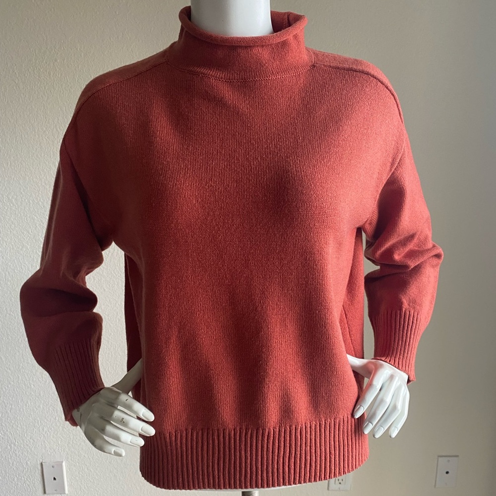 Rolled mock neck sweater